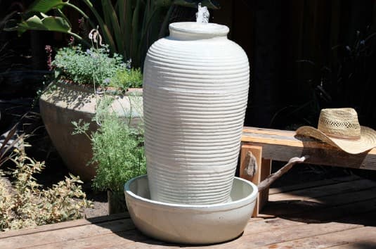 [PY-W1276VNL] SONOMA JAR FOUNTAIN, VANILLA, JAR: 15.5"X35.5", BASE: 23.0" X 8.0"