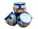 TALAVERA BAJA STACKED FOUR CUPS PLANTER, 16.0"x13.0"