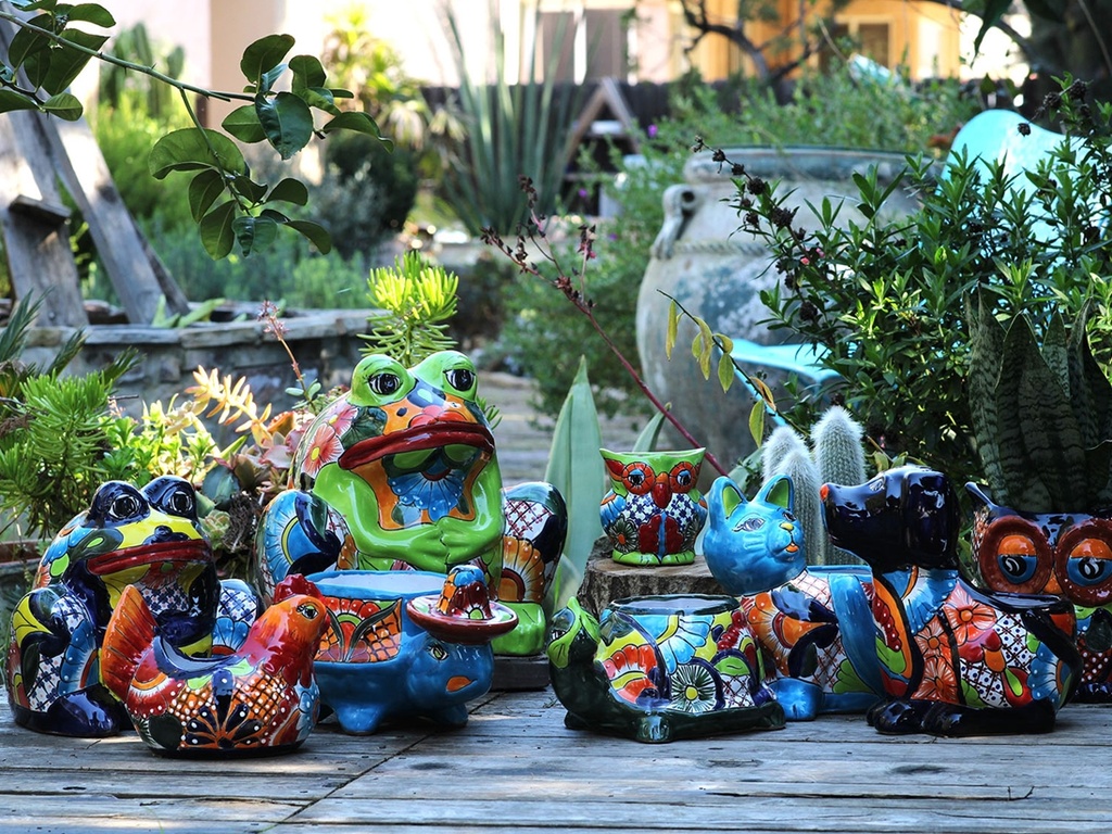 [BP-26-0805] GLAZED CRATE ANIMAL BOWL PLANTER