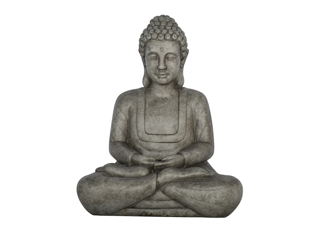 [FC-1400DGY-D] MEDITATION BUDDHA MEDIUM, DARK GREY,  14.5"X10.5"X20.0"