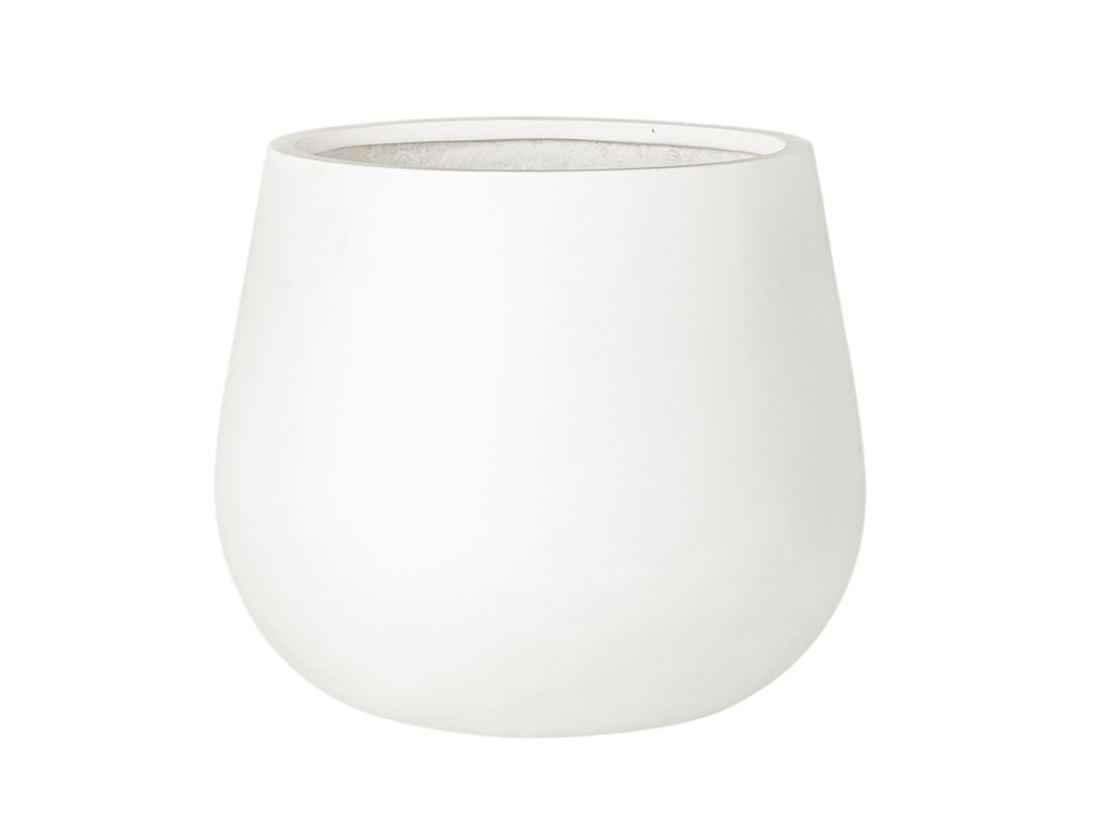 [FG-0022WHI-S3] LOW TRUNK PLANTER WHITE POLY POLY FIBERS, SET OF 3-  17.5''x14.5'' 12''x12'' 7.5''x8''