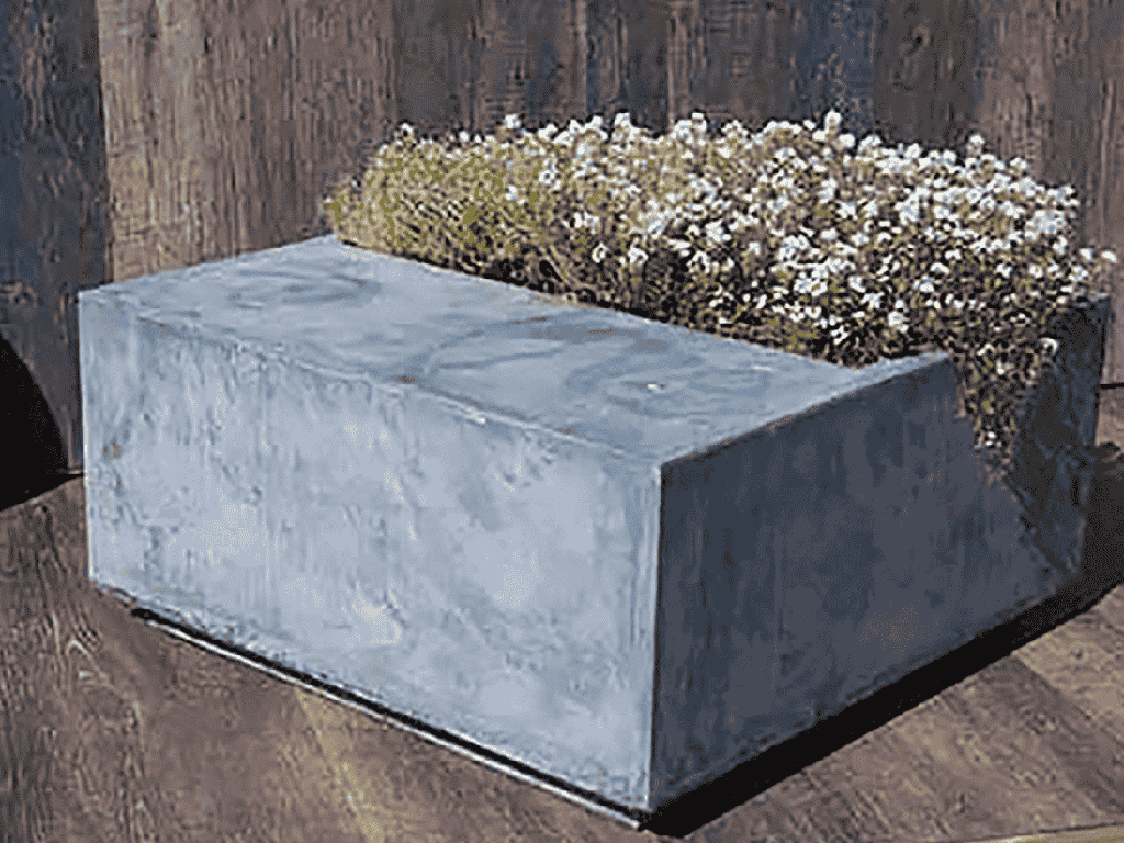 [FS-0031CLG] RECTANGULAR BENCH PLANTER, CONCRETE LIGHT GREY, 29.5"X14.5"'
