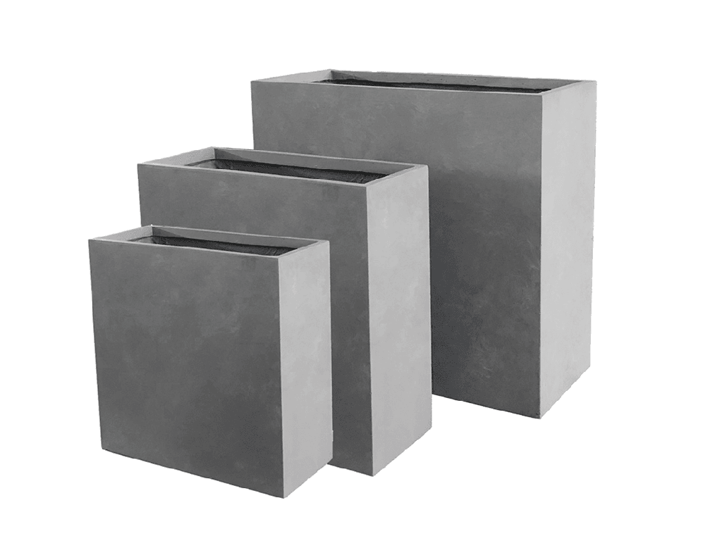 [FS-0146CLG-S2] WALL RECTANGULAR, CONCRETE LIGHT GREY, SET OF 2 - , 23.5"X10.0"X23.5", 19.5"X7.0"X16.0", BC