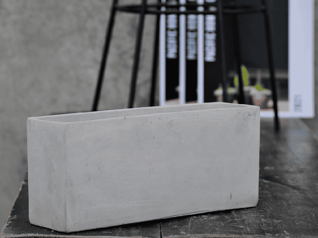 [IC-0071PCC-C6] MID RECTANGULAR CONCRETE PLANT VESSEL, POLISH CONCRETE, 6 PCS/CASE, 12.0''x3.0''x5.0''