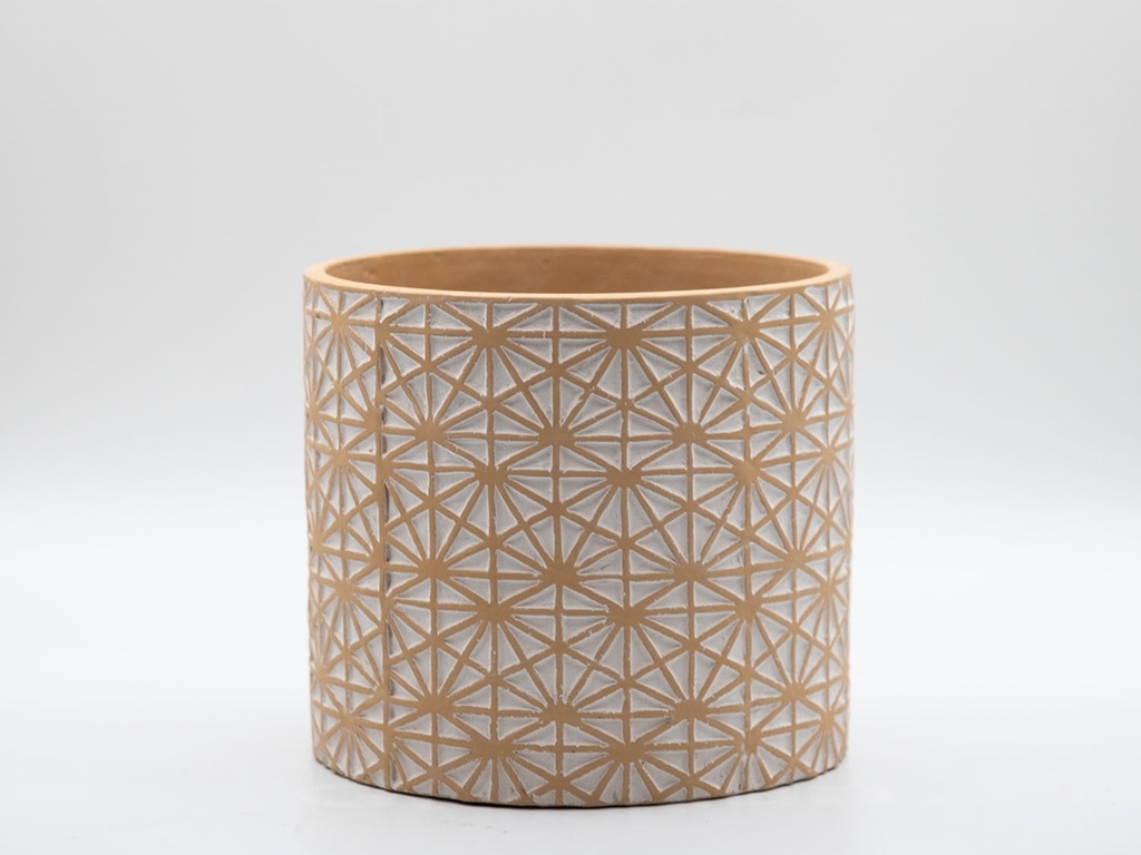 [IC-0417WTC-C6] STARS PLANTER, WHITE WASHED TERRA COTTA, 7.5"X6.5", SOLD IN CASE OF 6