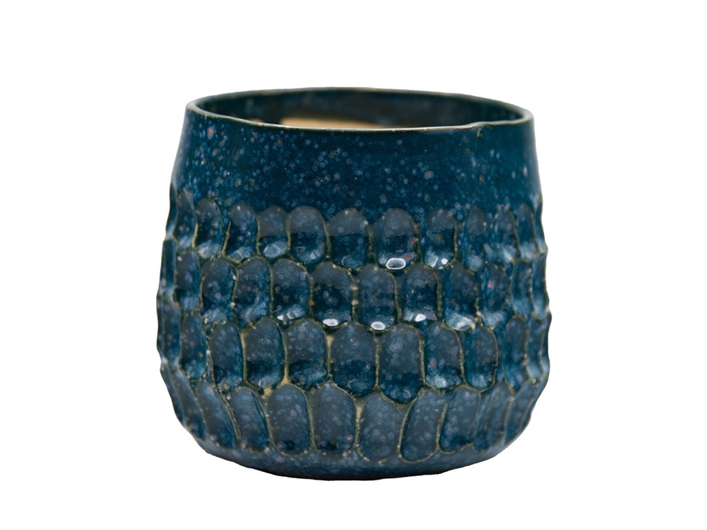 [IP-DG2345IDS-A-C8] CAMBRIA PLANTERS, INDIGO SPLASH, 6.5"X5.5", CASE OF 8