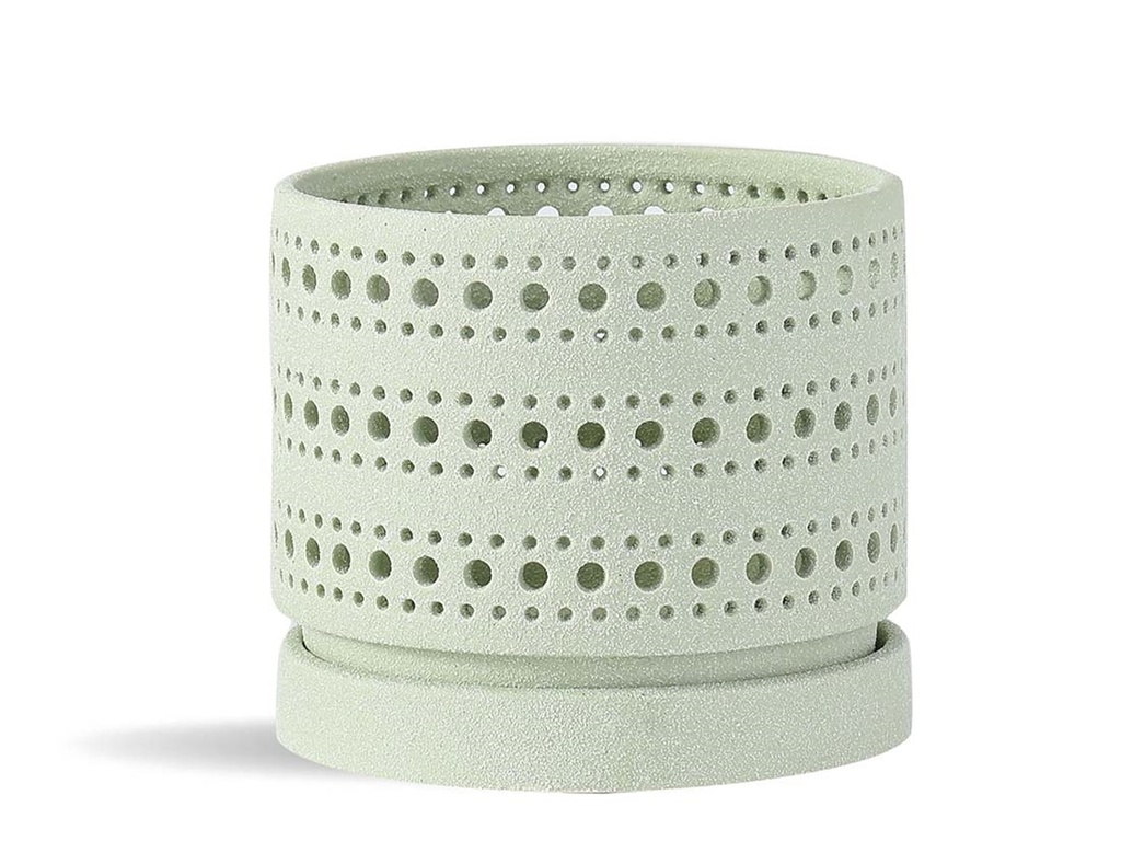 [IP-DO2360SSG-A-C4] MOON GATE ORCHI ORCHID PLANTER, SAND SAGE GREEN, 7.5"x6.5", CASE OF 4