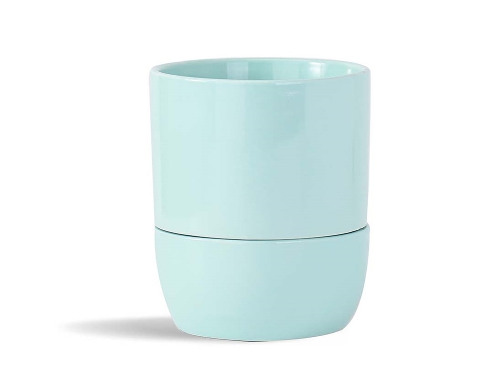 [IP-DS2292PLG-C-C8] URBAN DWELLER SELF-WATERING POT, PASTEL LIGHT GREEN, 5.0"X5.5", CASE OF 8