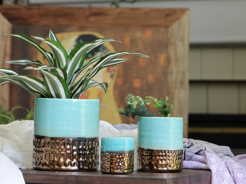 [IP-J19270THB-A-C6] JEWEL CACHE POT, TAHOE BLUE, 5.5"x6.0", SOLD IN CASE OF 6