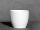 PEACE LILY CACHE POT, MATTE WHITE, 6.5"X5.5", SOLD IN CASE OF 8