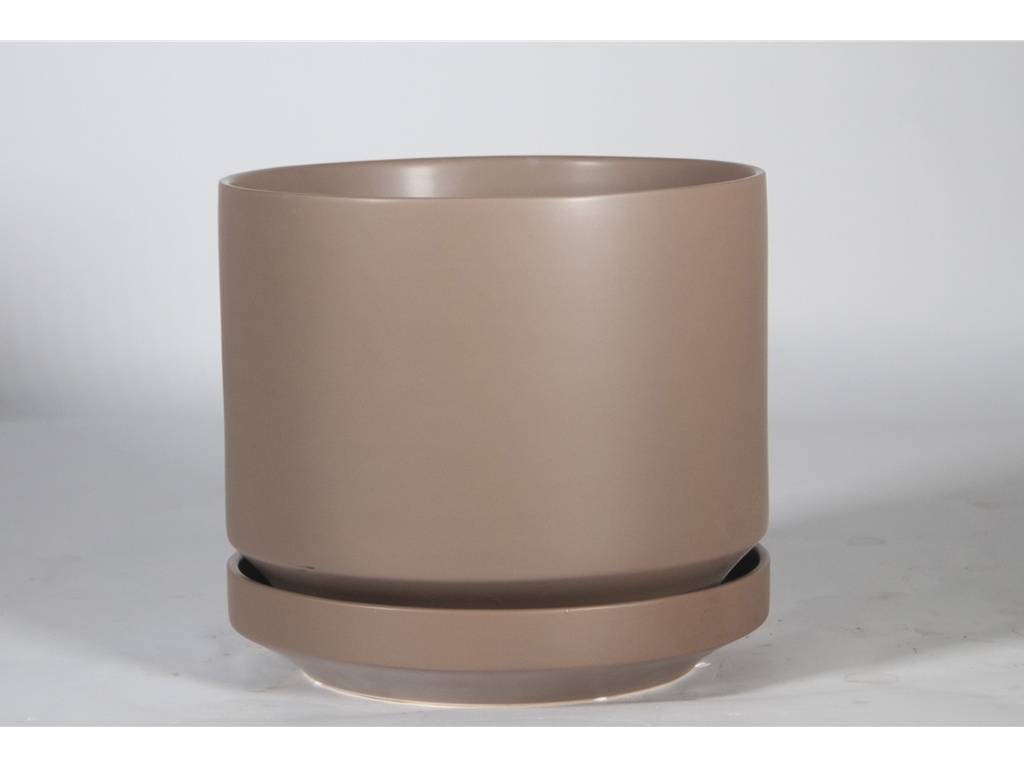 [IP-MD2058RBW-C2] MELROSE M-MODERN PLANTER, ROSY BROWN, 10.0"x10.5", SOLD IN CASE OF 2
