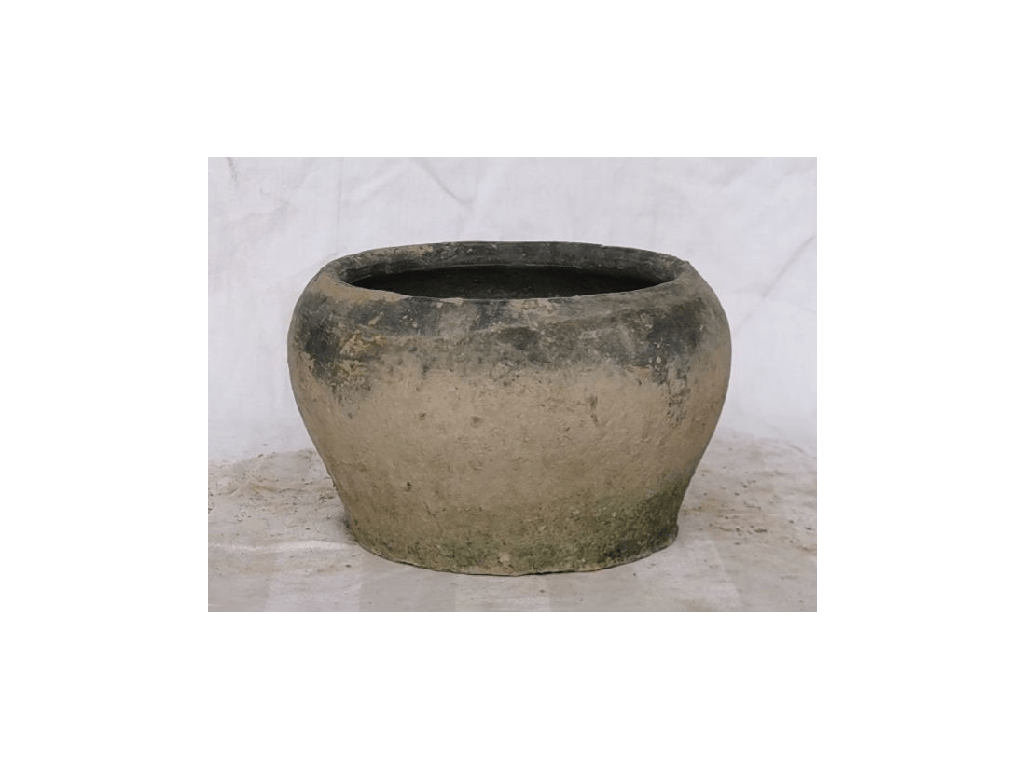 [IP-T1002MBS-C12] ANDOVER TERRA COTTA FARM POTS, MOSSED BLACKSTONE, 6.0"x3.5" (SOLD IN CASE OF 12)