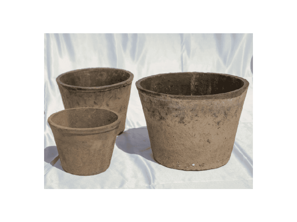 [IP-T1008MBS-S3-C12] WEMBLEY TERRA COTTA FARM POTS, MOSSED BLACKSTONE, 6.0"X5.0", 5.5"X4.0", 4.0"X3.0" (SOLD IN CASE OF 12 SETS)