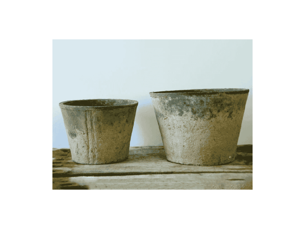 [IP-T1009MBS-S2-C2] WEMBLEY TERRA COTTA FARM POTS, MOSSED BLACKSTONE, 10"X6.5", 8.0"X5.5" (SOLD IN CASE OF 2 SETS)