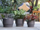 LARGE PLANET PLANTER, JET GREY, SET OF 3- 14"X11", 12"X10", 10"X9"