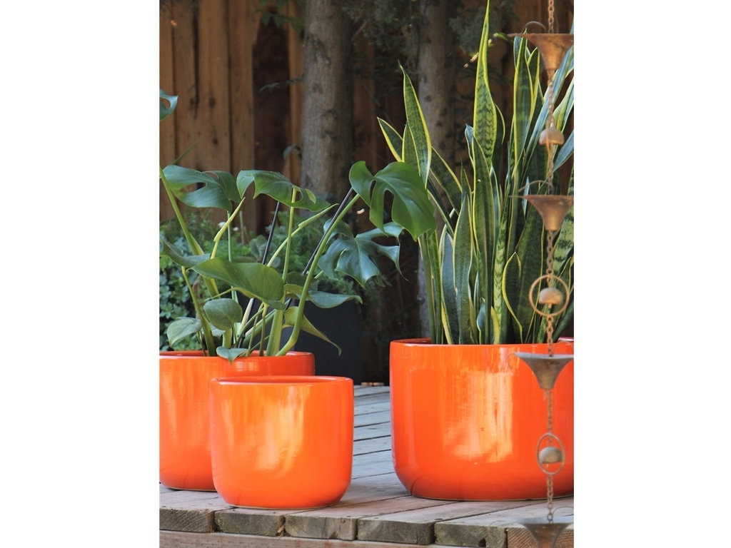 [PC-3310APB-S3] LYNX PLANTER, APRICOT BRIGHT, SET OF 3- 16.0"X12.0", 13.0"X10.0", 10.0"X9.0"