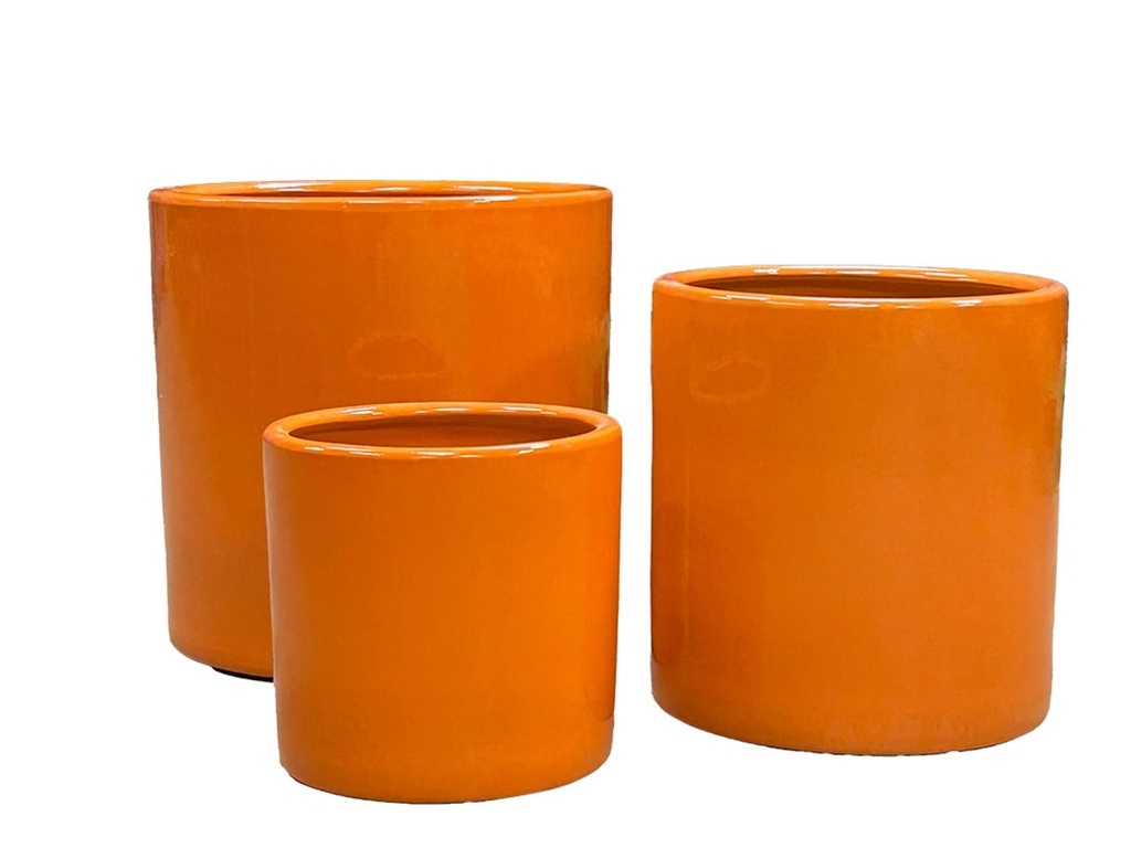 [PC-3503APB-S3] DRACAENA PLANTER,  APRICOT BRIGHT, SET OF 3- 16"X16", 13"X13", 10.5"X10"