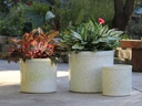 SPROUT POT, MINT SPLASH, SET OF 3,  15"X13.5"  12"X11" 10"X9"
