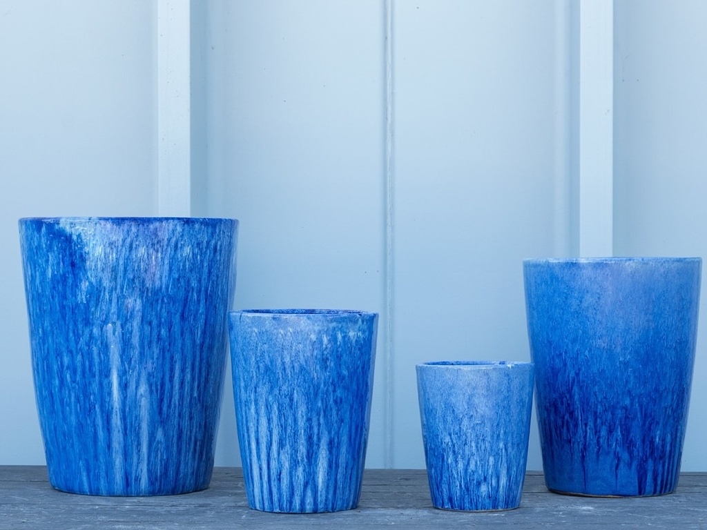 [PF-9039BSB-S4] VASO PLANTER, BLOSSOM BLUE, SET OF 4- 22.0"X27.0", 17.5"X24.0", 14.0"X18.0", 11.0"X13.5"