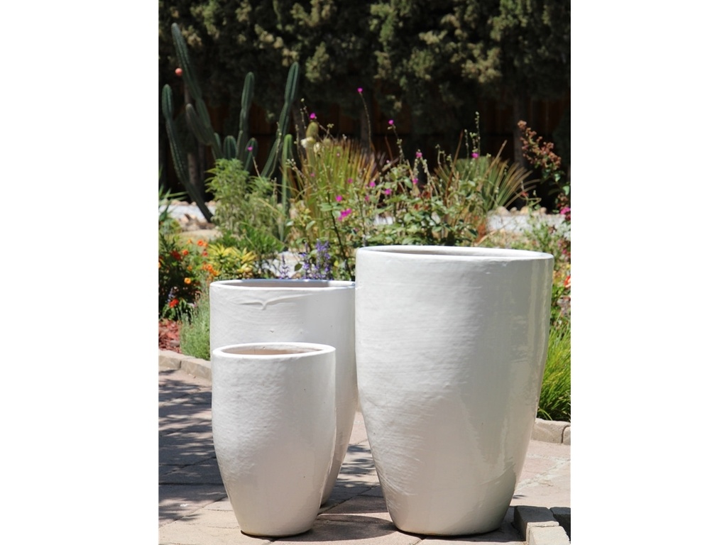 MIAMI PLANTER, WHITE, SET OF 3- 18.0"X25.5", 14.5"X21.0", 12.0"X18.0"