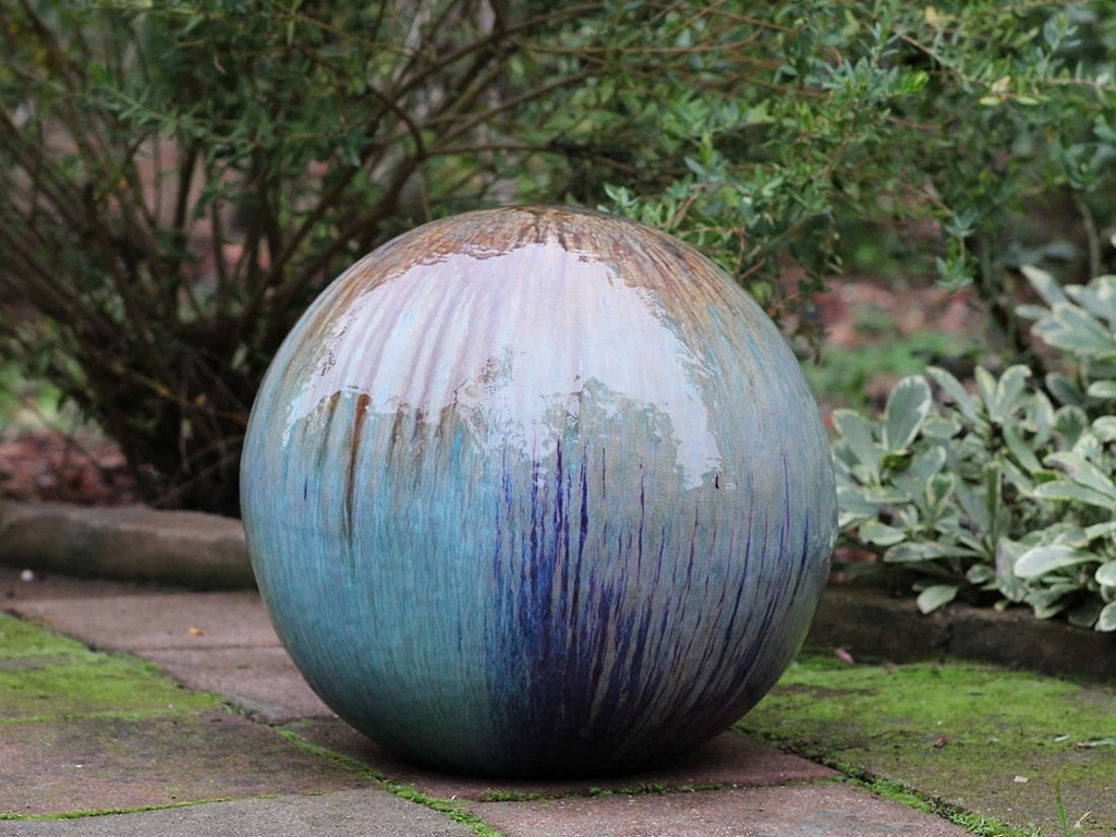 [PF-A5000RVL-B] DECORATIVE SPHERE, RED COPPER ON VIOLET, 16"