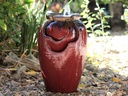 TEA GARDEN FOUNTAIN, SELF CONTAINED, RED COPPER ON OX RED, SIZE B, 21.0" X 32.0" (PUMP INCLUDED)