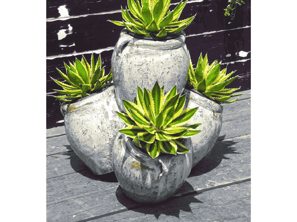 [PS-123RAM-B] BAJA STAKED FOUR CUPS, RUSTIC AMBER, SIZE B - 15"X15"X15"