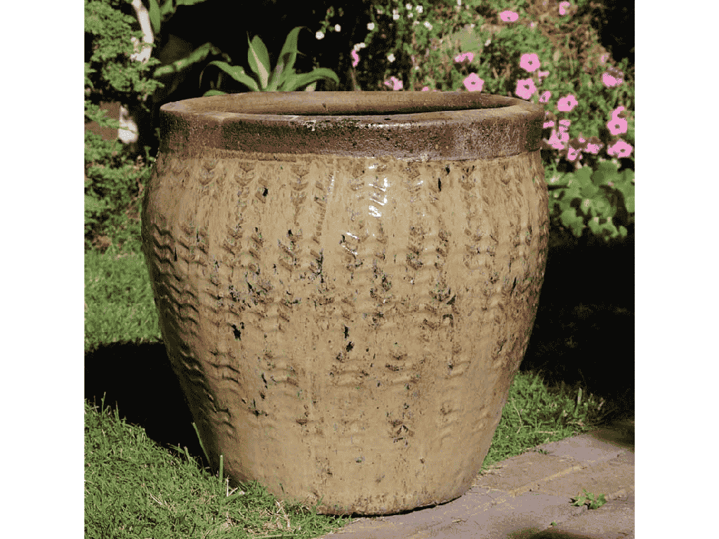 [PS-305RAM-S2] DAY LILY PLANTER, RUSTIC AMBER, SET OF 2 - 20"x20", 15.5"x15.5"