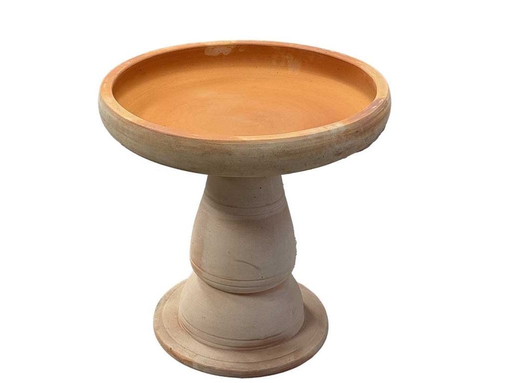 [PT-V1189WC] TERRA COTTA BIRDBATH, WASHED CLAY, SEALED TO HOLD WATER*, 23.5"X23.5"