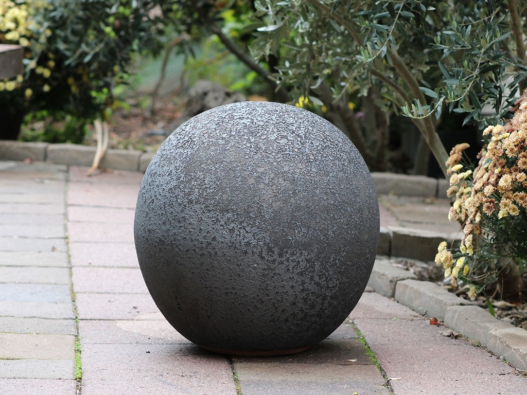 [PV-A500SVR-XL] DECORATIVE SPHERE,  SILVER ROCK, 19.5