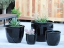 CANA GARDEN PLANTER, BLACK, SET OF 4- 24"X20", 19"X17", 16"X13", 12"X10"