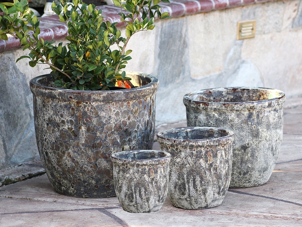 [PV-CG800CGY-S4] CANA GARDEN PLANTER, CORAL GREY, SET OF 4 - 24"X20", 19"X17", 16"X13", 12"X10"