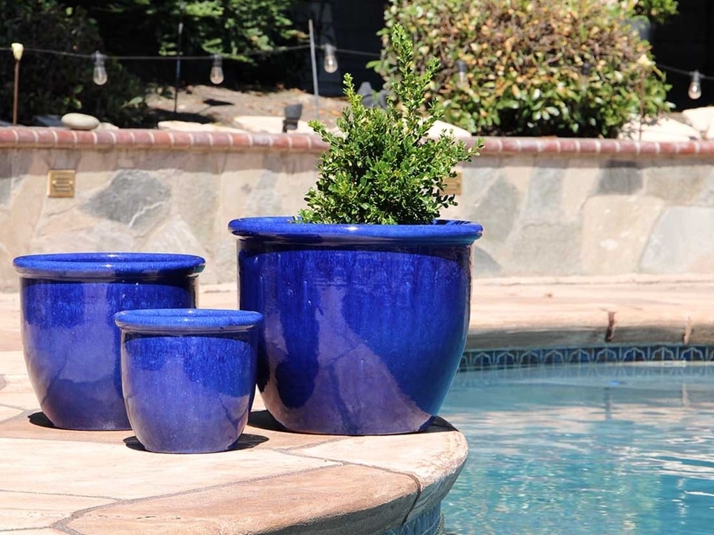 [PV-CG800FBL-S4] CANA GARDEN PLANTER, FALLING BLUE, SET OF 4- 24"X20", 19"X17", 16"X13", 12"X10"
