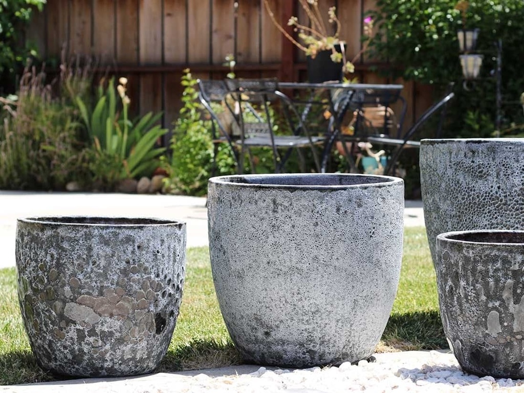 COCO POTS, CORAL BLACK, SET OF 4-23"X20", 19"X17", 15'X13", 12"X11"