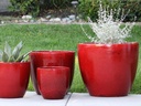 COCO POTS, LAVISH RED, SET OF 4-23"X20", 19"X17", 15"X13", 12"X11"