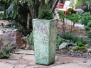TALL SQUARE PLANTER, CORAL GEM GREEN, 16"X35.5"