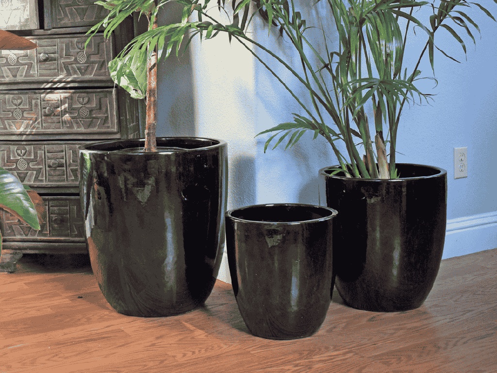 [PV-CG819BLK-S3] MILANO CONE PLANTER, BLACK, SET OF 3- 18"X19.5", 14.5"X15.5", 12"X12"