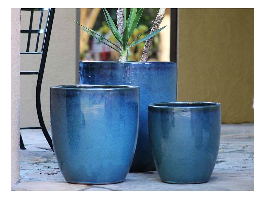 [PV-CG819GNM-S3] MILANO CONE PLANTER, GREEN MIRAGE, SET OF 3-18"X19.5", 14.5"X15.5", 12"X13.5"