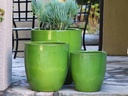 MILANO CONE PLANTER, MINT, SET OF 3-18"X19.5", 14.5"X15.5", 12"X12"
