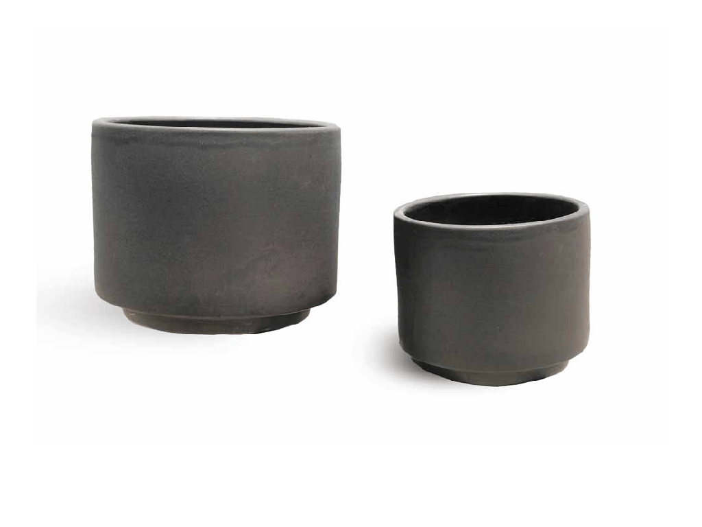 [PV-CG8201DBR-S2] VISTA TUMBLER NOIR PLANTER, DARK BROWN, SET OF 2 - 12.5" X 10.5", 10.0"X8.5"