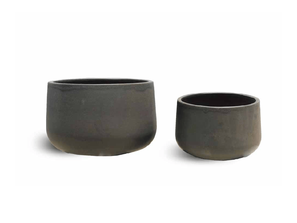 [PV-CG8202DBR-S2] COLUSA NOIR PLANTER, DARK BROWN, SET OF 2 - 12.5" X 8.5", 8.5" X 6.5"