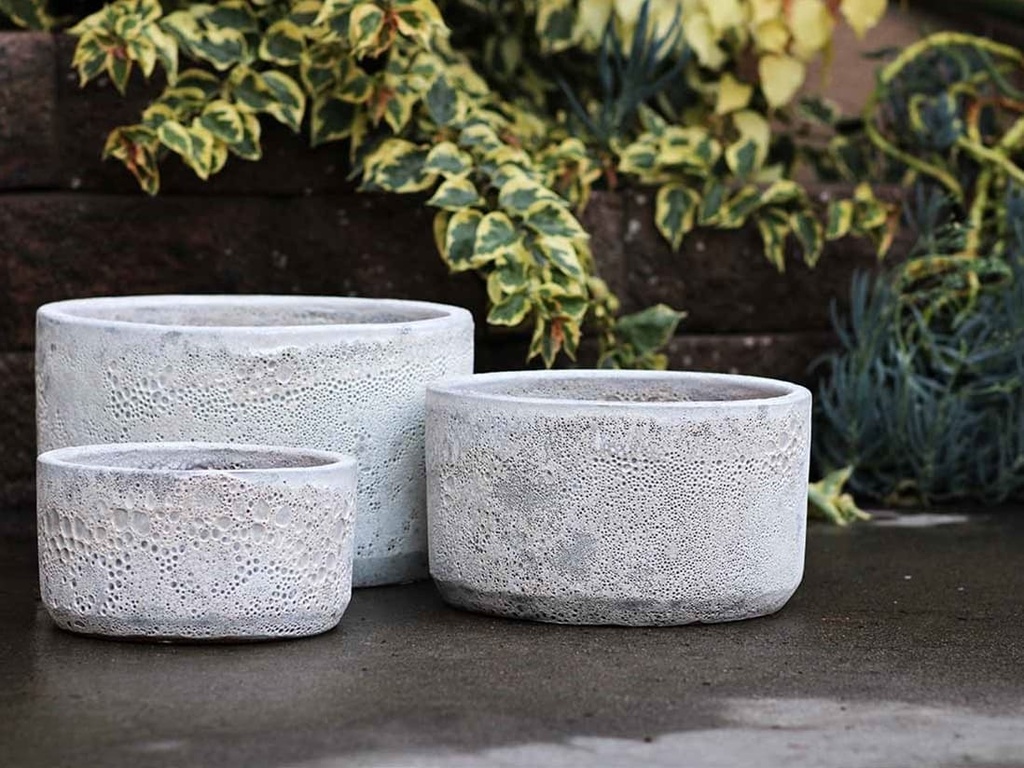 [PV-CG8203CWH-S3] REDONDO LOW  PLANTER, CORAL WHITE, SET OF 3-15.5"X10.0", 13.0" X 9.0", 10.0"X8.0"