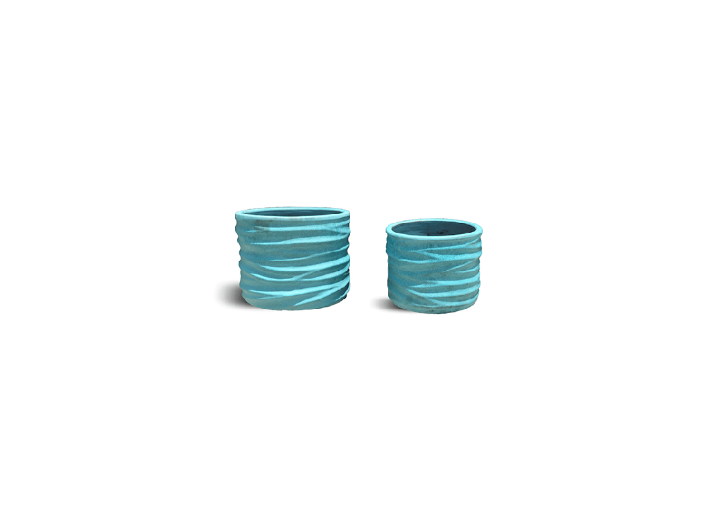 [PV-CG8205MTQ-S2] ARISTA TUMBLER NOIR PLANTER, MATTE TURQUOISE, SET OF 2 - 12.0" X 10/0", 10.0" X 8.5"