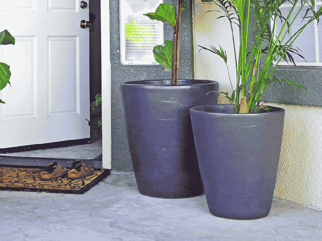 [PV-CG842CCL-S2] EXTRA LARGE BUCKET PLANTER, CHARCOAL, SET OF 2- 17.5"X19.5", 13.5"X15.5"