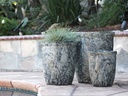 TALL GARDEN POT, CORAL GREY, SET OF 3- 19.5"X21.5", 15.5"X17.0", 11.5"X13.5"