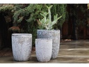 TALL MILANO CONE PLANTERS, CORAL BLACK, SET OF 3-17"X23", 13"X18", 11"X14