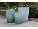 TALL MILANO CONE PLANTERS, CORAL GREEN, SET OF 3-17"X23", 13"X18", 11"X14