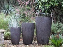 XLG TALL CONE PLANTER, CORAL BRONZE, SET OF 3- 22"X38", 17.5"X27", 13"X22.5"