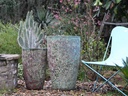 TALL CONE PLANTER, CORAL GEM GREEN, SET OF 2- 17.5"X27", 13"X22.5"