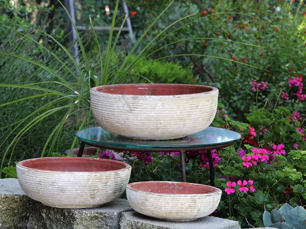 [PV-CGT3000AGW-S3] HANDTHROWN BOWL, AEGEAN WHITE, SET OF 3 - 14.0" X 6.0", 12.0" X 5.0", 9.5" X 3.5"